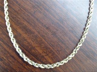 VINTAGE CLASSIC ROPE NECKLACE CHAIN SOLID REAL 14K GOLD 18